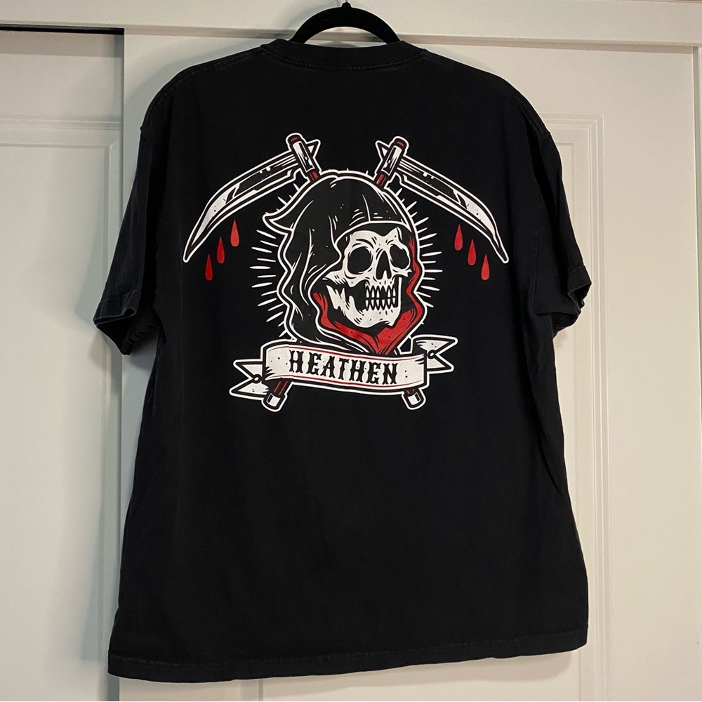 Heathen Productions Reaper T-Shirt Mens XL Grunge Skate Streetwear Grim Reaper
